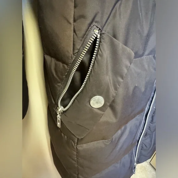 Mango Quilted Long Coat, Chocolate Brown, Size L - Picture 5 of 17